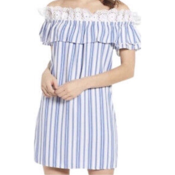 MISA Los Angeles Linen Carina Dress Blue Stripes Size XS - Picture 4 of 14